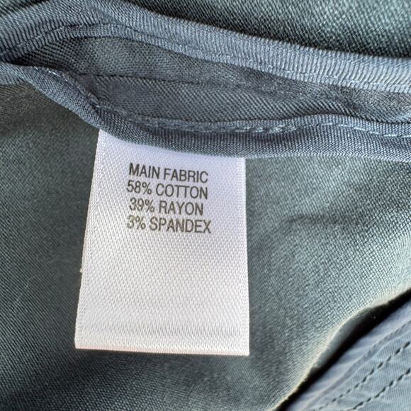 St. John Fall 2012 Blue Cotton Blend Coat Size 4 Gold-Tone Button Trench Jacket - Picture 11 of 12